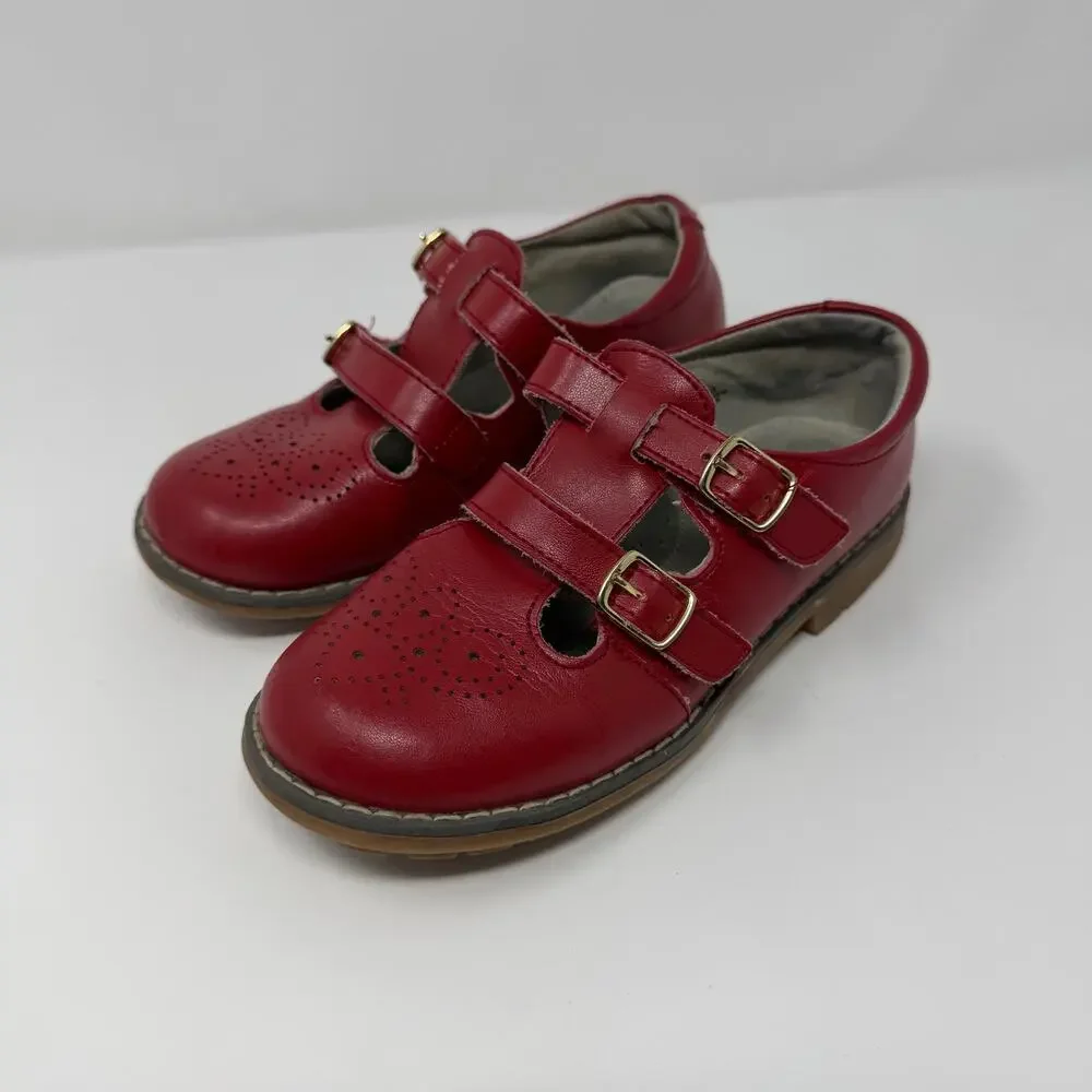L’Amour Red Leather Mary Jane Shoes Toddler Size 1